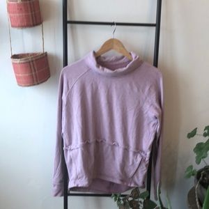 Lululemon marled violet roll-neck sweatshirt with pouch
